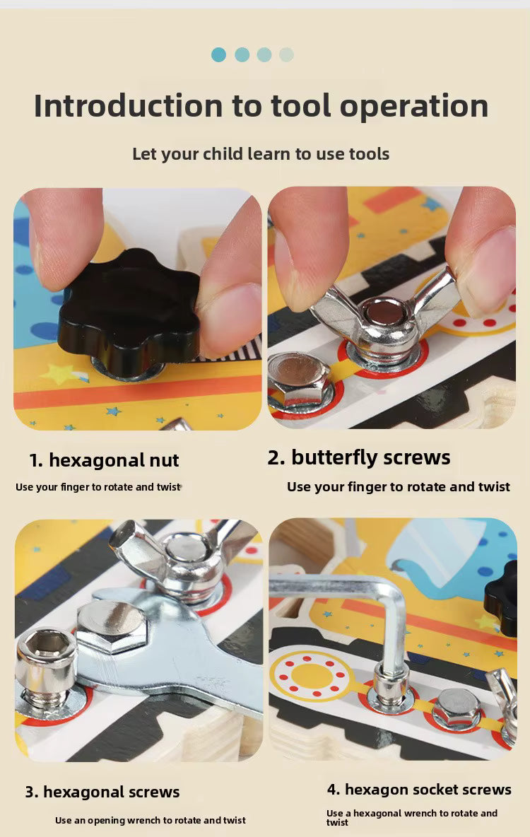 Montessori Wooden Busy Board Ship Toy for Toddlers