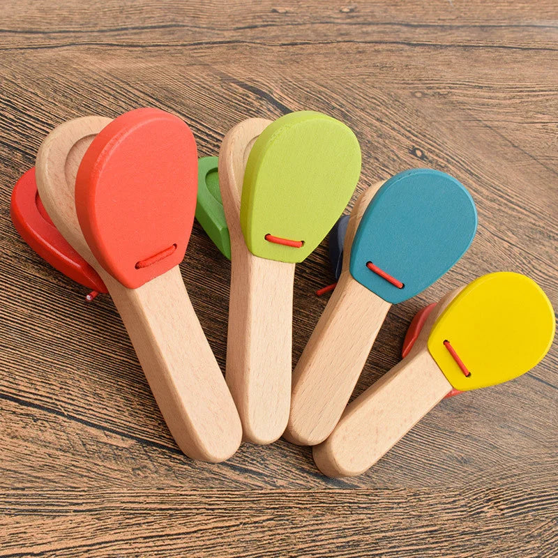 Montessori Wooden Baby Clappers Music Toy