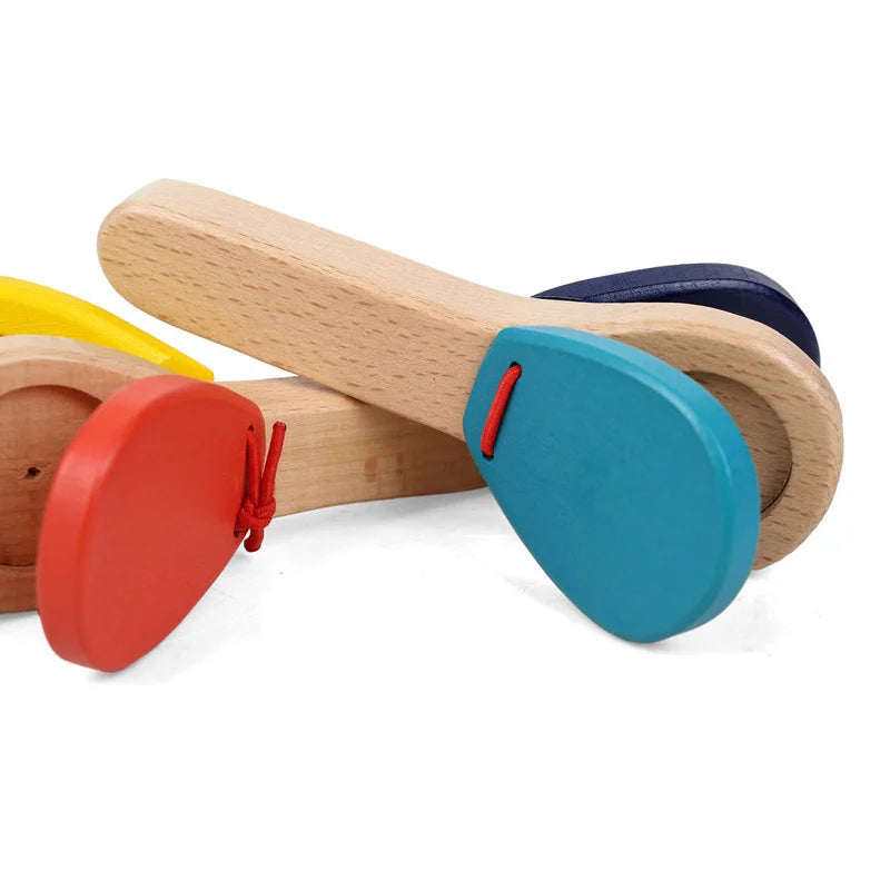 Montessori Wooden Baby Clappers Music Toy