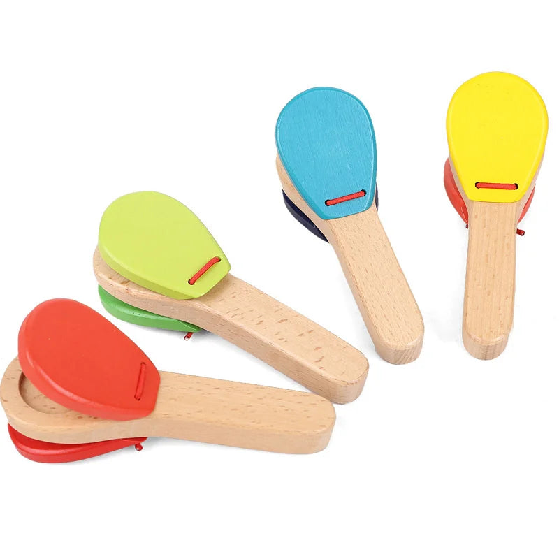 Montessori Wooden Baby Clappers Music Toy