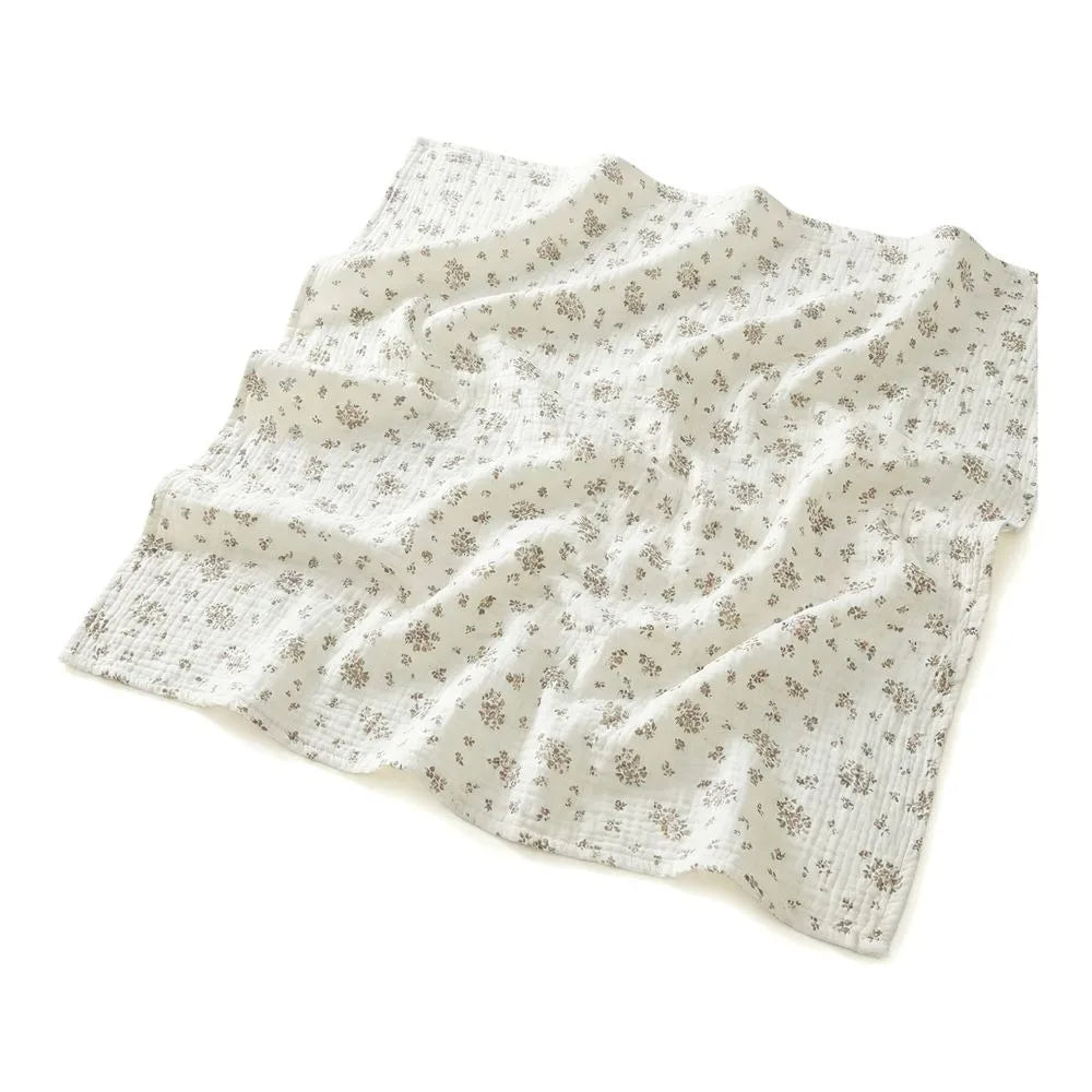 Cotton Muslin Baby Blanket & Stroller Cover – Soft Gauze Cartoon Swaddle for Infants