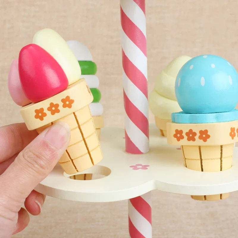 Baby Shopping Products Baby Infant Toys Simulation Magnetic Ice Cream Wooden Toys Pretend Play Toys Food Birthday Christmas Gift