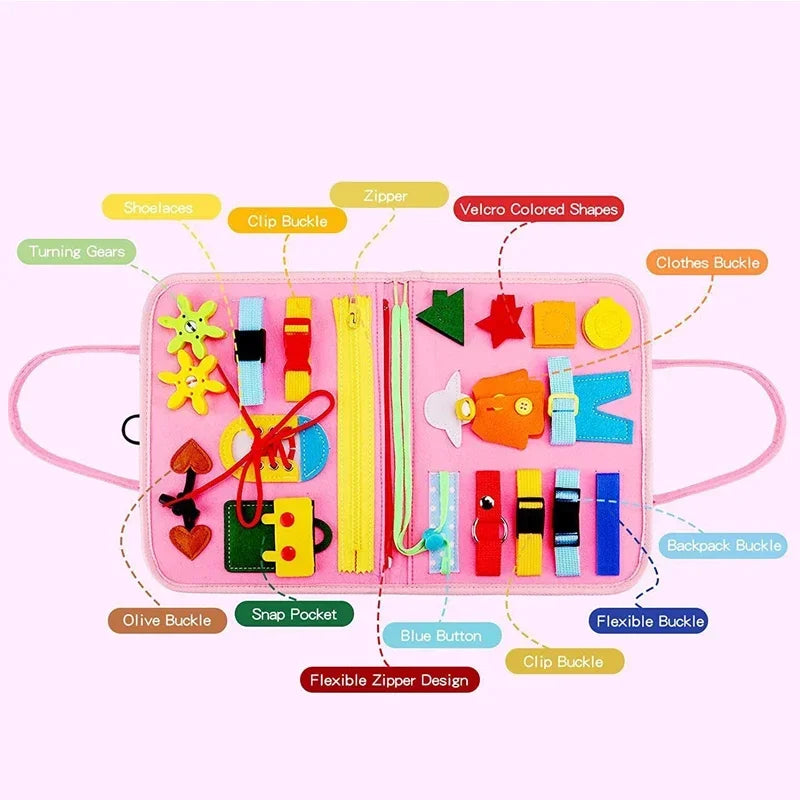 Montessori Busy Board Sensory Toy for Toddlers