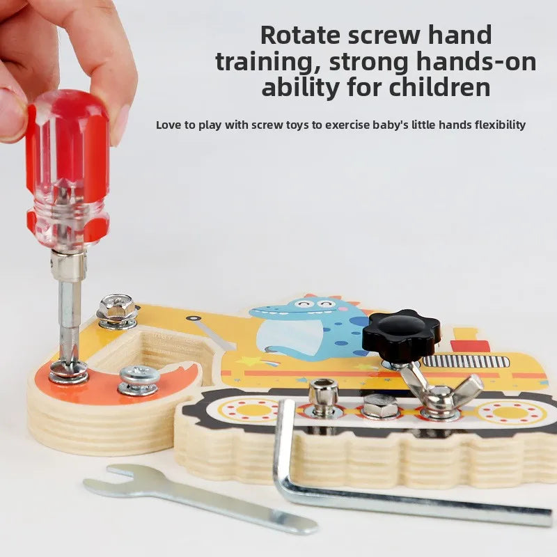 Montessori Wooden Busy Board Ship Toy for Toddlers