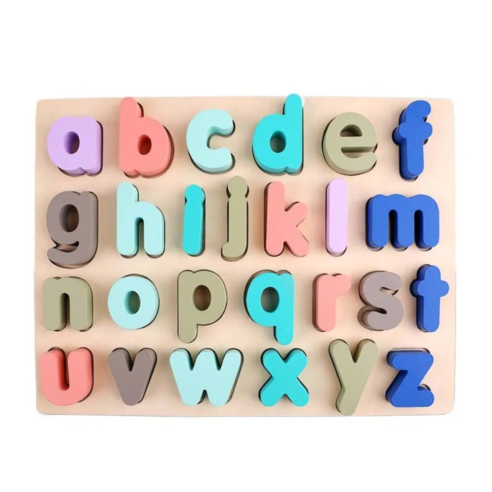 Matching Games 3D Wooden Board Early Education Mathematics Alphabet Number Puzzle Learning Shape Cognition Puzzle