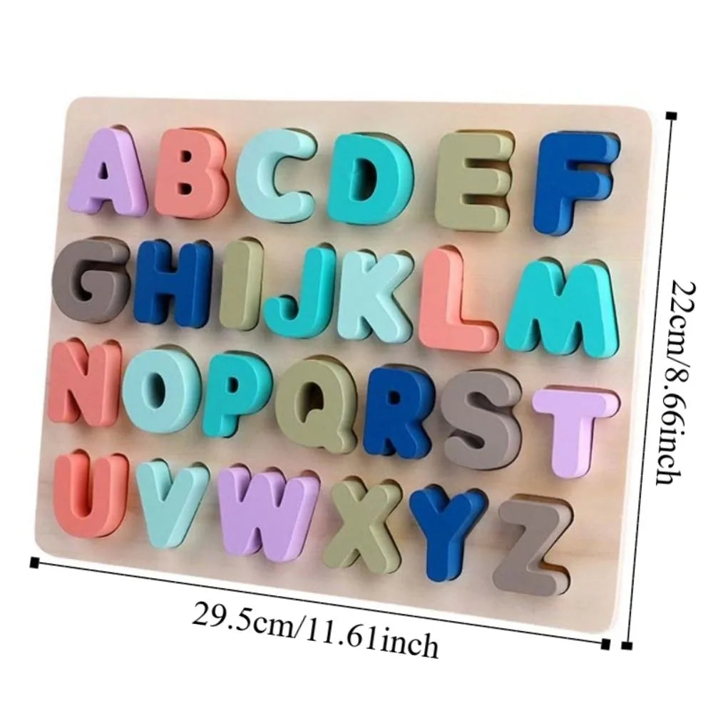 Matching Games 3D Wooden Board Early Education Mathematics Alphabet Number Puzzle Learning Shape Cognition Puzzle