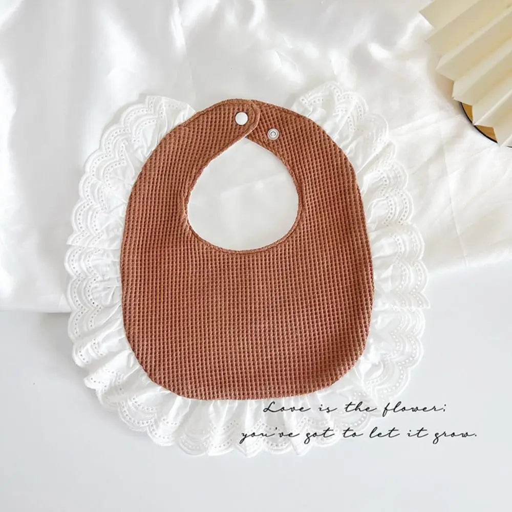 Waterproof Baby Bib Cotton Feeding Bib with Lace