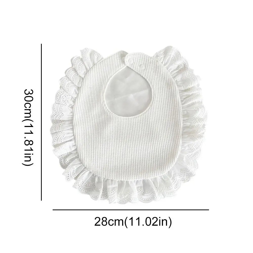 Waterproof Baby Bib Cotton Feeding Bib with Lace