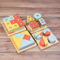 NEW Kids Wooden Toys Montessori Materials Geometry Shape Cognitive Matching Game Puzzle Early Educational Toys Gifts Children