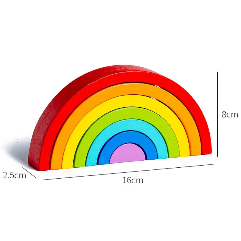 Hot Arch Bridge Rainbow Building Blocks Kids Wood Stacker Baby Toy Color Cognitive Children Montessori Educational Wooden Toys