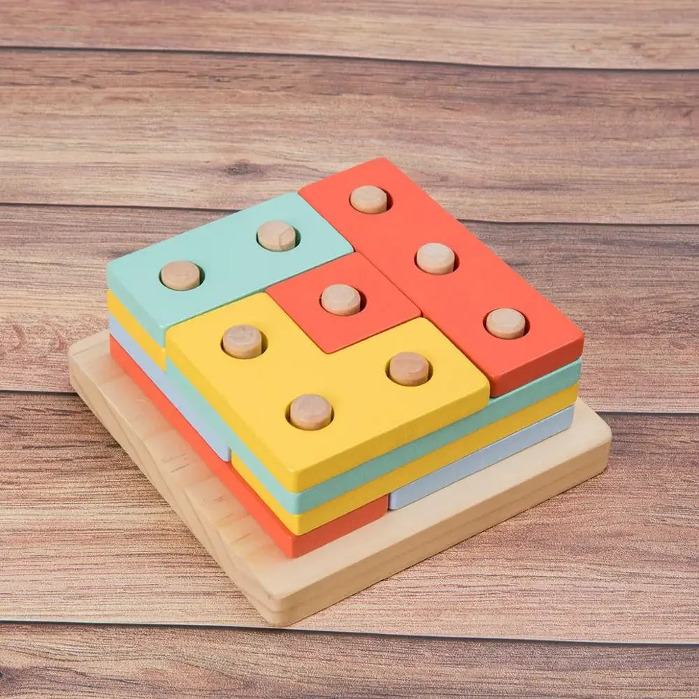 NEW Kids Wooden Toys Montessori Materials Geometry Shape Cognitive Matching Game Puzzle Early Educational Toys Gifts Children