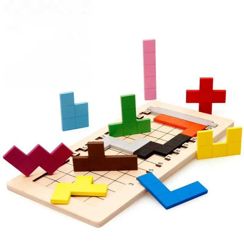Wooden Pentomino Brain Teaser Puzzle