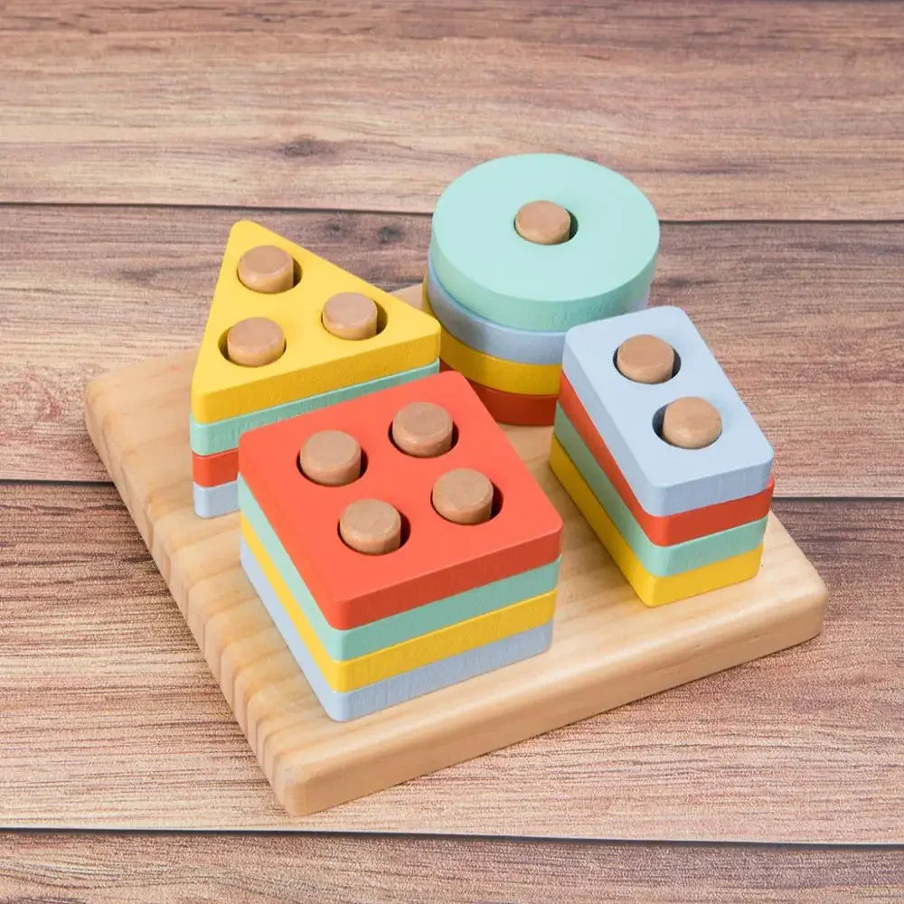 NEW Kids Wooden Toys Montessori Materials Geometry Shape Cognitive Matching Game Puzzle Early Educational Toys Gifts Children