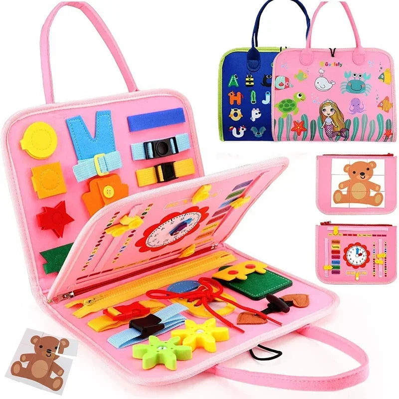 Montessori Busy Board Sensory Toy for Toddlers