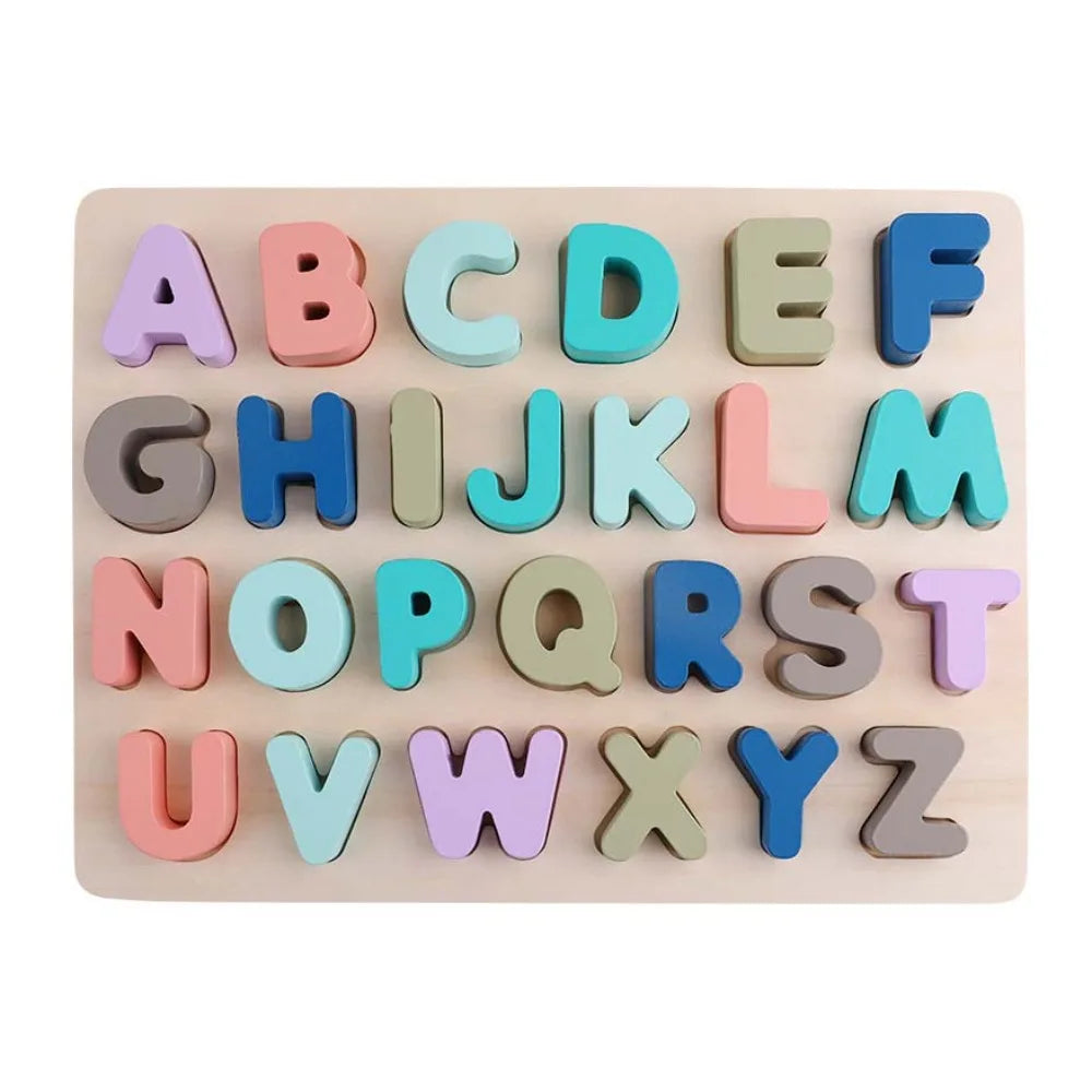 Matching Games 3D Wooden Board Early Education Mathematics Alphabet Number Puzzle Learning Shape Cognition Puzzle