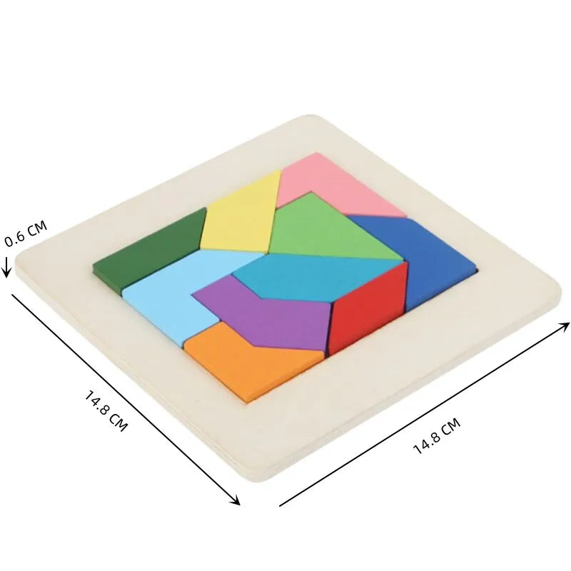 Wooden Heart Tangram Logic Puzzle