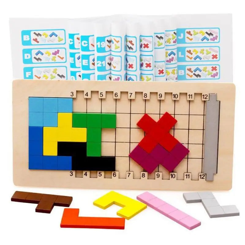 Wooden Pentomino Brain Teaser Puzzle