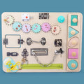 Montessori Wooden Busy Board | Sensory Activity Board for Fine Motor Skills