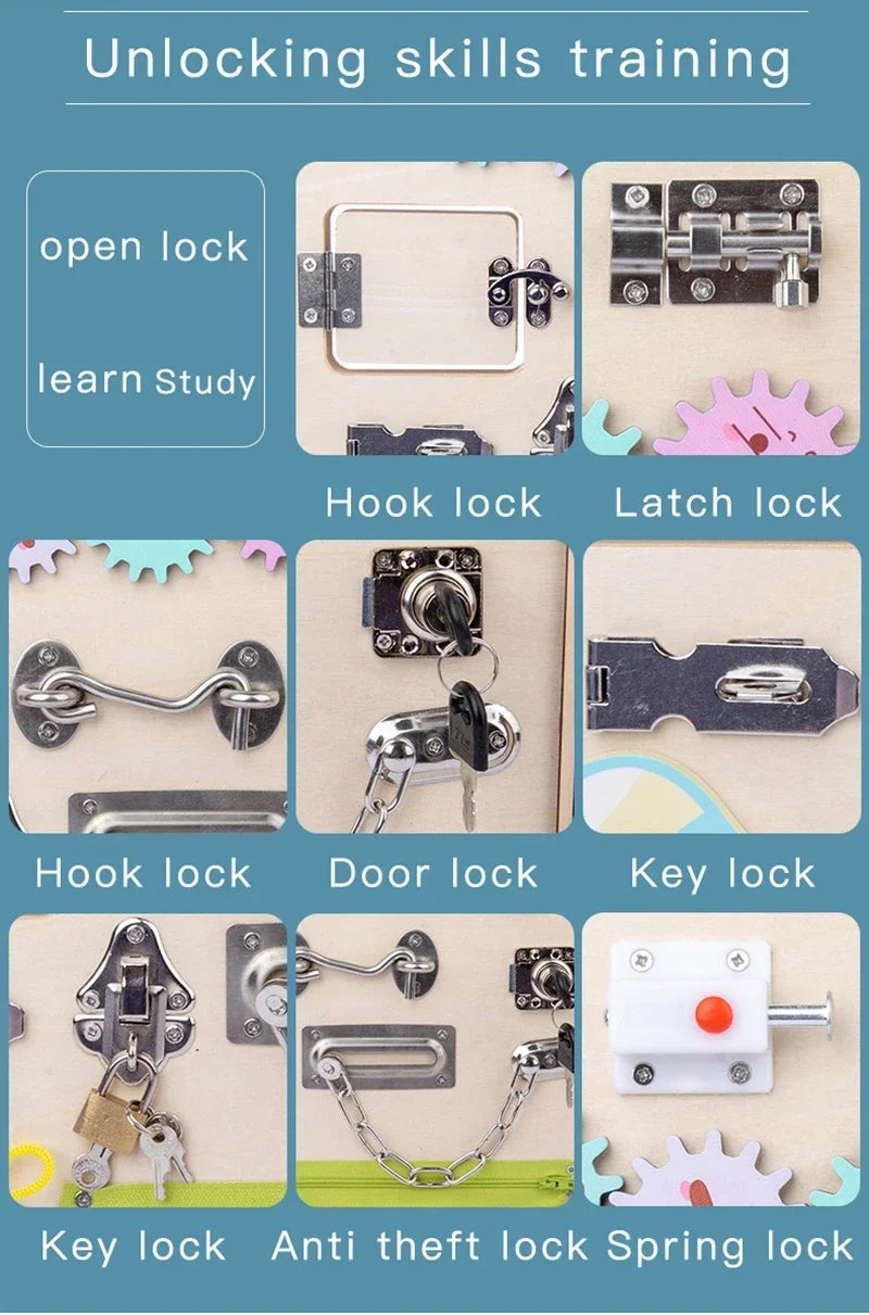 Kids Montessori Training Ability Shape Toys Match Lock Cognition Puzzle Early Educational Unlock Perception Toy Gifts Children