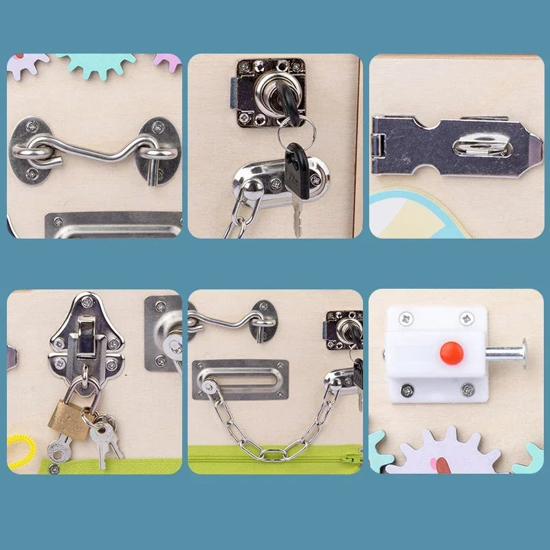 Kids Montessori Training Ability Shape Toys Match Lock Cognition Puzzle Early Educational Unlock Perception Toy Gifts Children
