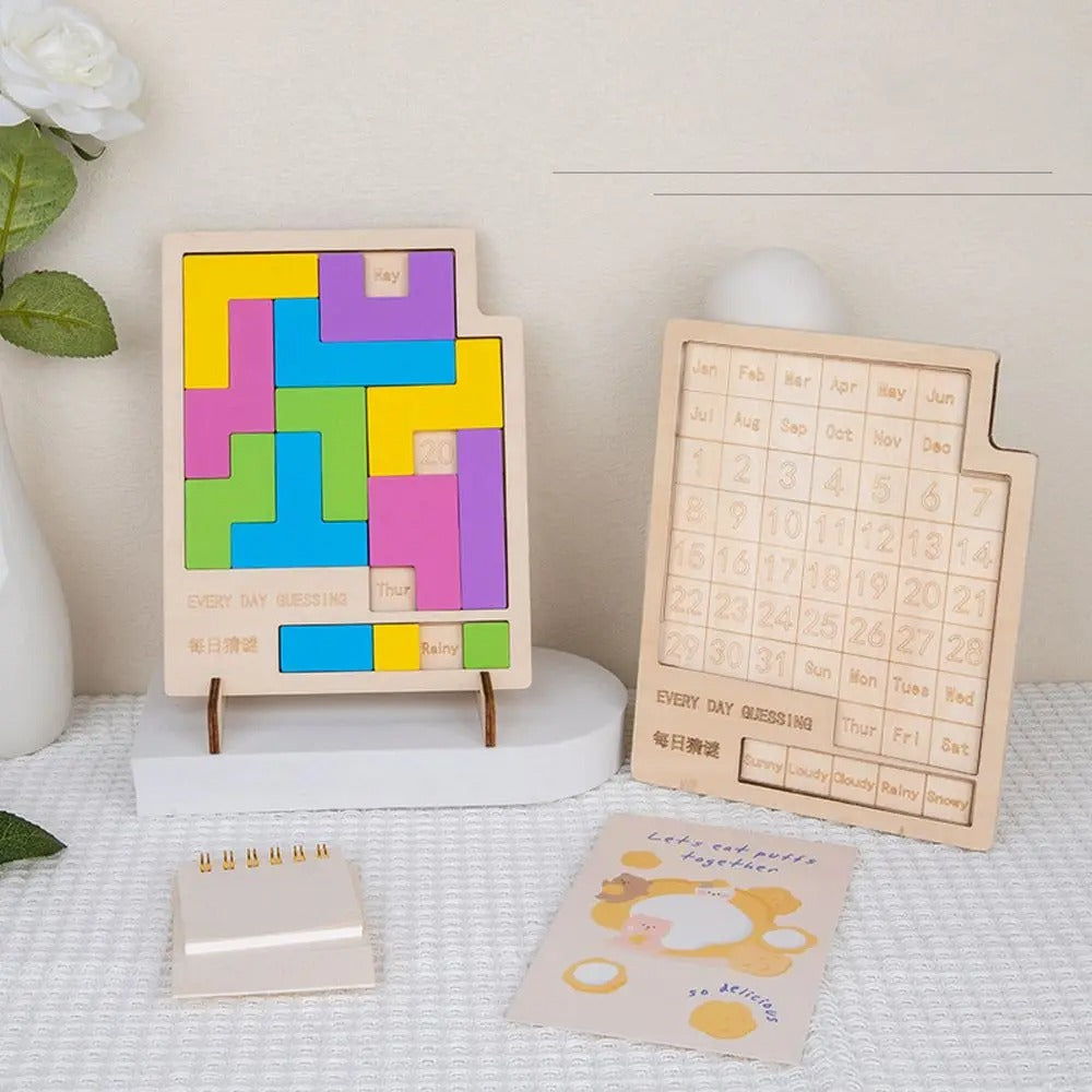Wooden Calendar Puzzle 3D