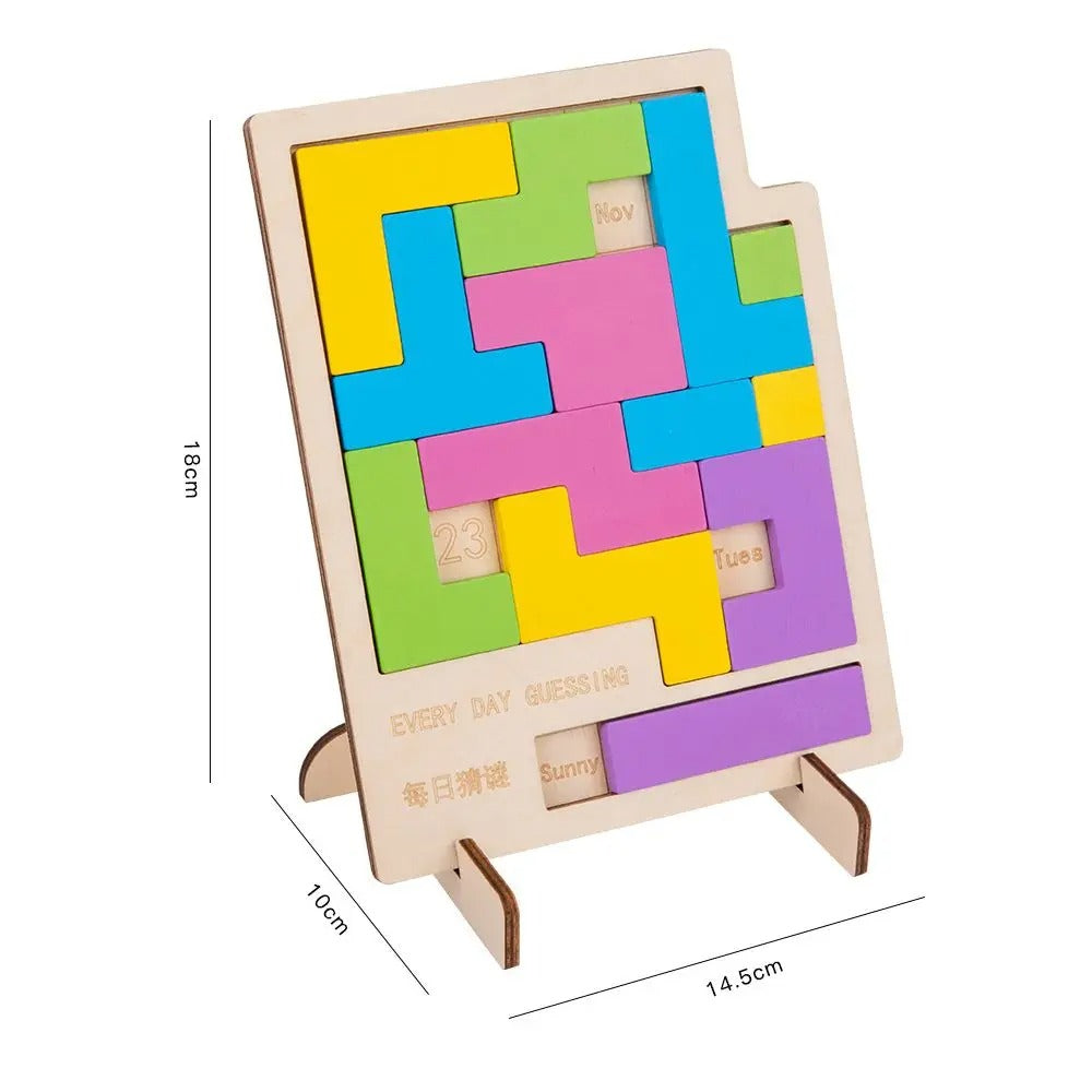 Wooden Calendar Puzzle 3D